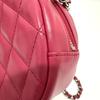 CHANEL CC Mark Round Chain Shoulder Bag Lambskin Leather pink
