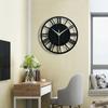 Modern Wall Clock 30cm Round Skeleton Minimalist Black Roman Decoration Numeral