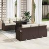 7 Piece Brown Garden Sofa Set with Cushions