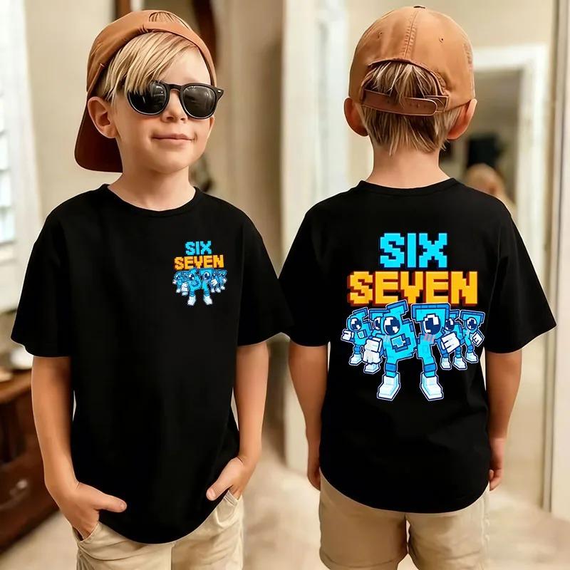Cute Funny Six Seven Italian Brainrot 67 Number Graphic Print TShirt BoyGirl Summer Short Sleeved Kids Comfortable Tshirt Top