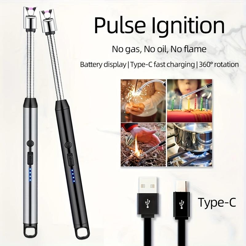 3PC Electronic Lighter Outdoor Kitchen C Type Rechargeable with Safety Lock Suitable for Candle Gas Stove Smoke Accessories New