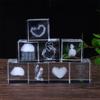 4cm Crystal Art Cube Paperweight - 3D Inner Carving Moon/Heart Galaxy Float Suspension Decor,Desktop Ornament Gift for Women/Men