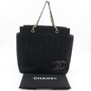 Chanel Borsa a tracolla tote Borsa tote Barra di cioccolato Marchio COCO nero Jersey Donna Usato