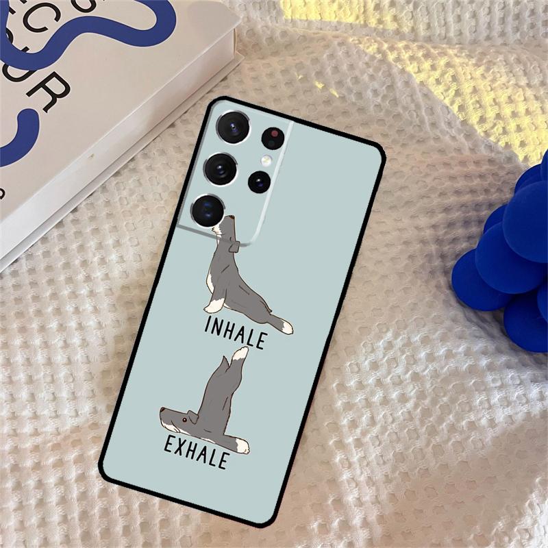 Cartoon Schnauzer Dog Phone Case For Samsung Galaxy S25 S24 Ultra S9 S10 S20 S22 S21 Plus S23 FE Portector Cover