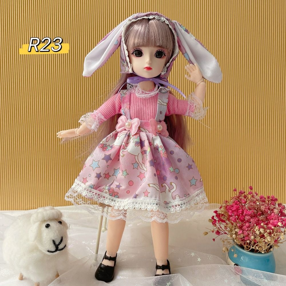 1 Set Attractive Eyes 30cm Bjd Doll with Clothes Princess Makeup Ball Joint Doll  Toddler