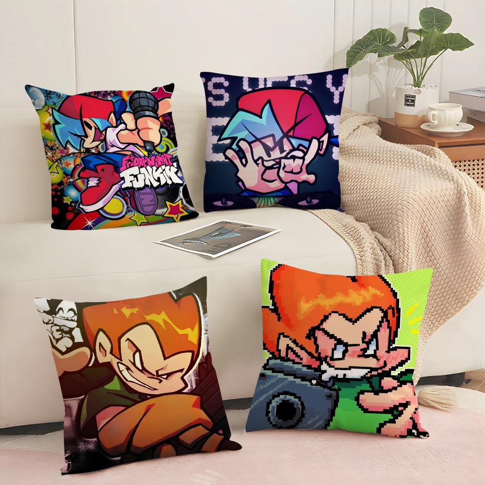 Friday Night F-Funkin Cushion Cover Soft Short Plush Pillow Cover Smooth Cozy Texture Aesthetic Cushion Case Home Decor