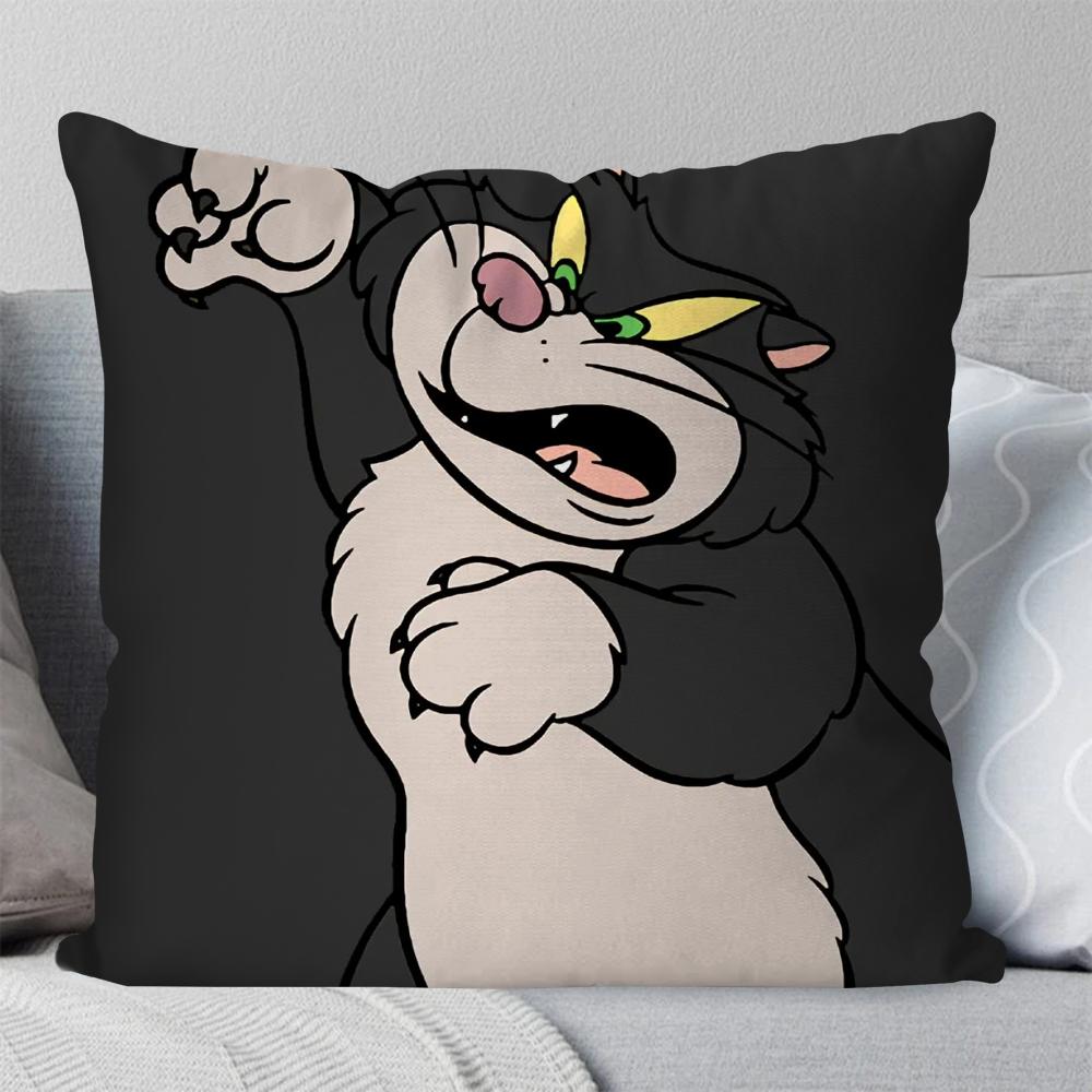 Cartoon Cute L-Lucifer Cat Pillow Case Square Pillow Bedroom Sofa Leisure Comfort Cushion Car Living Room Home Decoration 40X40