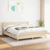3130606 vidaXL Divan Bed with Mattress Cream 160x200 Cm Fabric