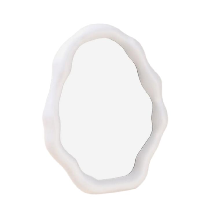 Artistic Cloud Shape Makeup Mirror for Desk and Tabletop Vanity Mirror with Adjustable Brackets Aesthetic Mirror Decors