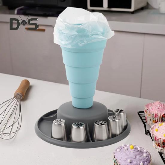 Soporte para Manga Pastelera de Plástico Soporte para Manga Pastelera para Kit de Decoración de Pasteles Organizador de Herramientas de Repostería para Mangas Pasteleras