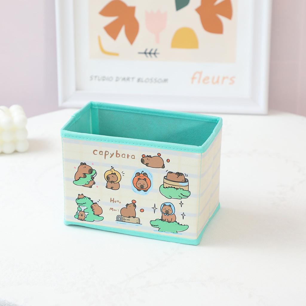 

Очаровательная настольная коробка-капибара со складной конструкцией для канцелярских товаров, косметики и Crocodile Pattern