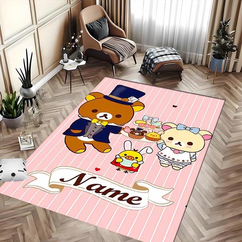 Custom personalization San-X Rilakkuma Area Rug - Perfect For Kitchen, Bathroom,Laundry Room Decor Large Size Available,Gift All Seasons