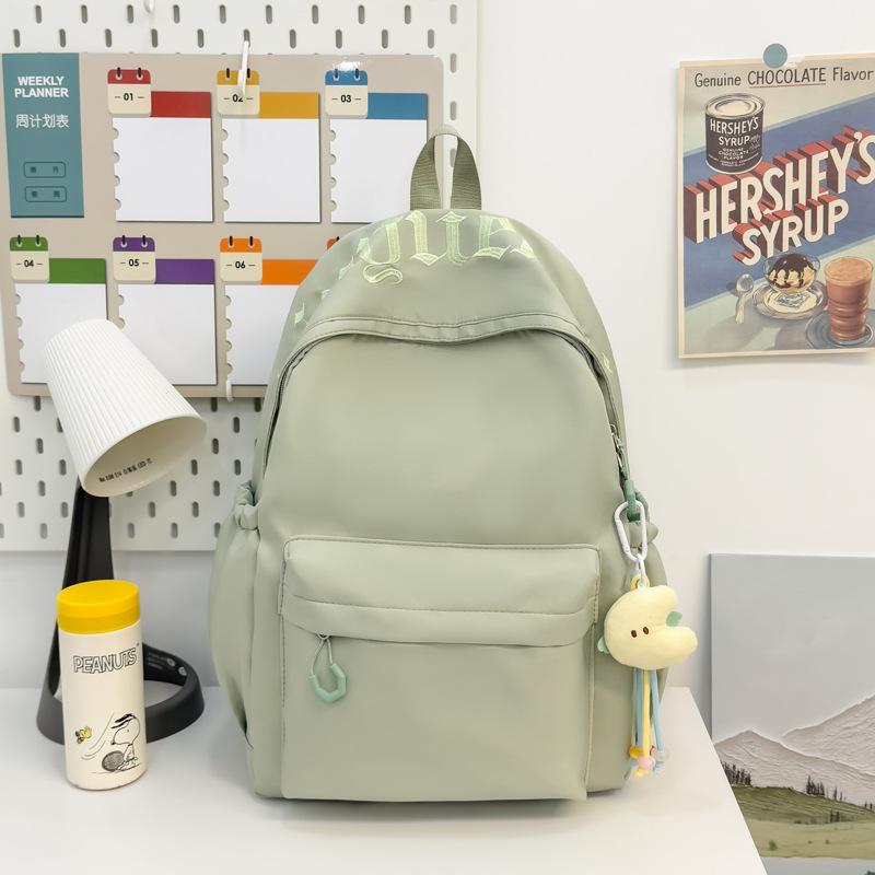 Schoolbag Schoolbag for Female Students Ins Wind Simple Korean Version of Casual Junior High School Students Backpack Large Capacity High School