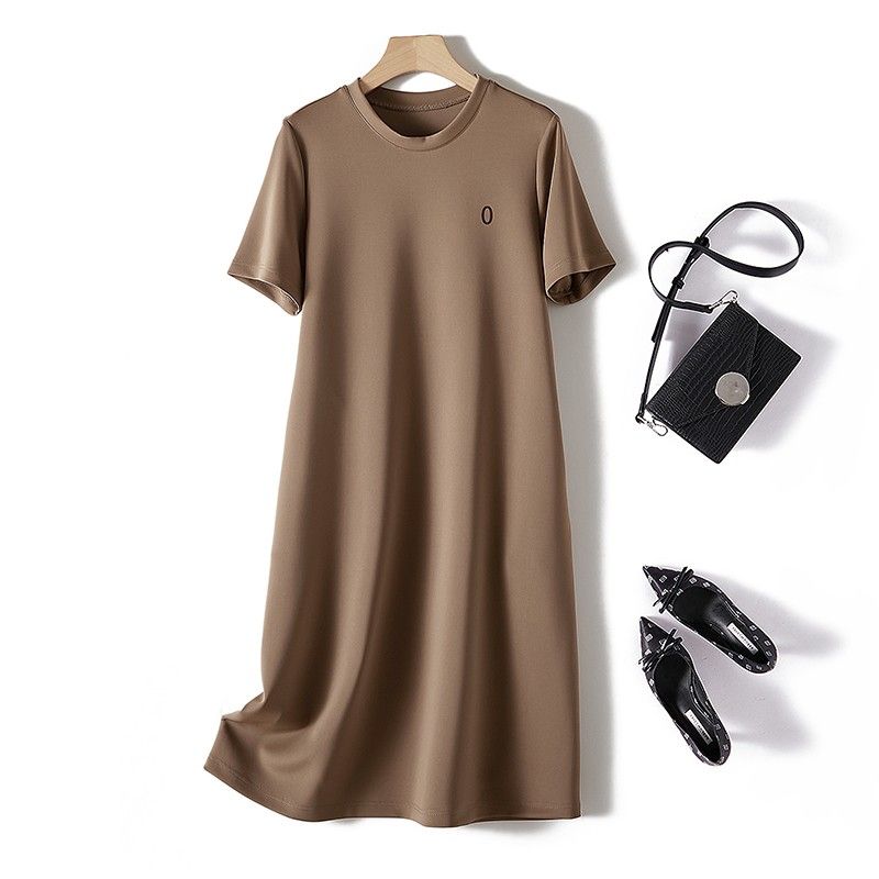 

Fashion Straight-leg Space Cotton Casual Belly-Covering Dress