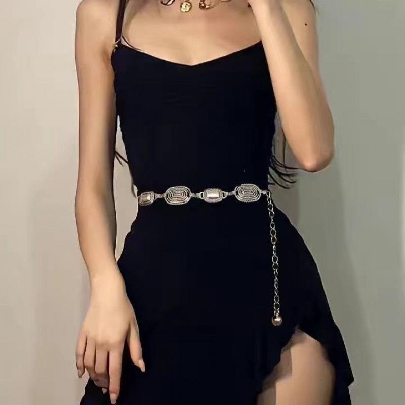 Retro Metal Chic Waist Chain Accessory Ideal For Dresses Sweaters Jeans And
