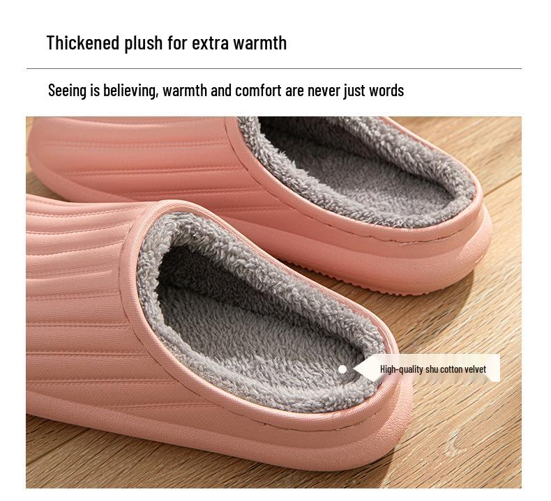 Waterproof Non-Slip Cotton Slippers for Outdoor & Indoor Use, Unisex, Warm for Autumn & Winter.