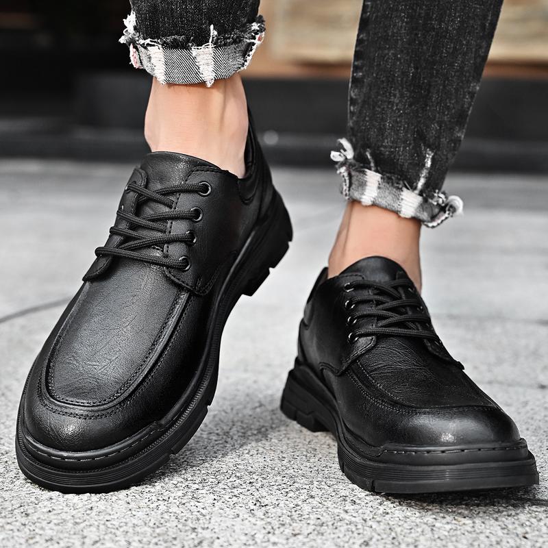 Fashion Handmade Men's Leather Shoes Retro Classic Luxury Style Leisure Business Office Dress Up Party Elegant Adult Shoes Black