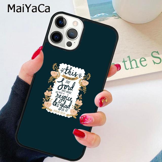

MaiYaCa Bible Quotes Jesus God Phone Case Cover For iPhone 17 Air 16 15 plus 11 12 13 14 pro max shell coque iPhone 11pro max