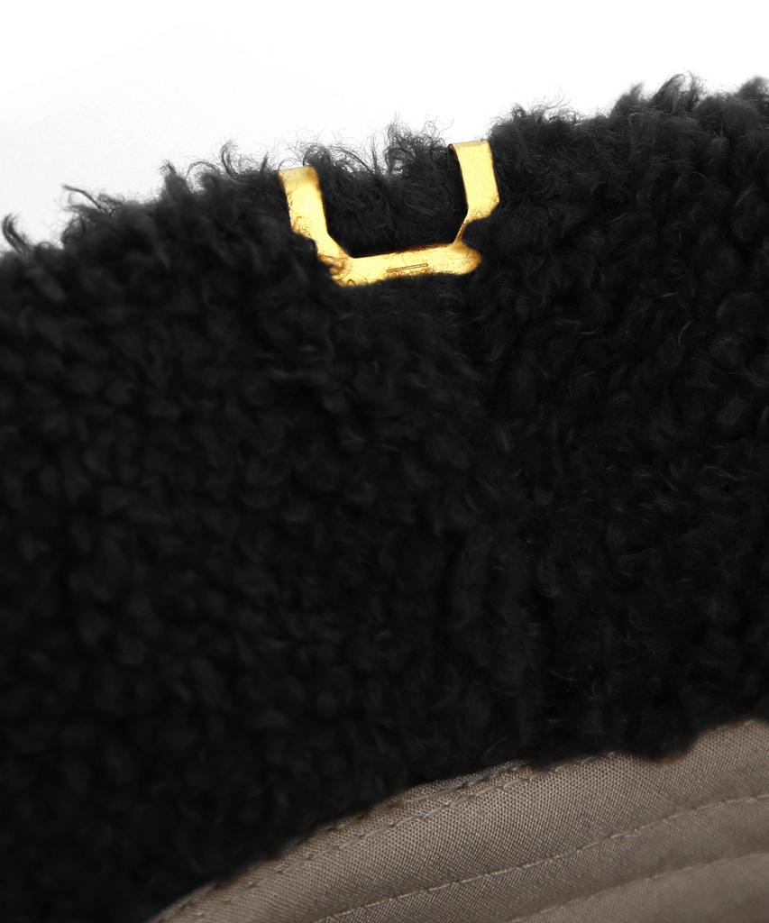 Eondeokeonteulolseutyudio Poodle Winter Fur Detail Feminine Women'S Casual Bucket Hat Block Bucket / Poodle / Black