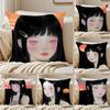 M-Manga G-Girl Pillow Case Anti-dustmite Pillowcase Invisible Zipper Silky Short Plush Sofa Cushion Cover