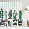 Cactus Shower Curtains Waterproof Polyester Fabric Shower Curtains Tropical Plants Bathroom Screen Curtain Home Decor 180X180cm