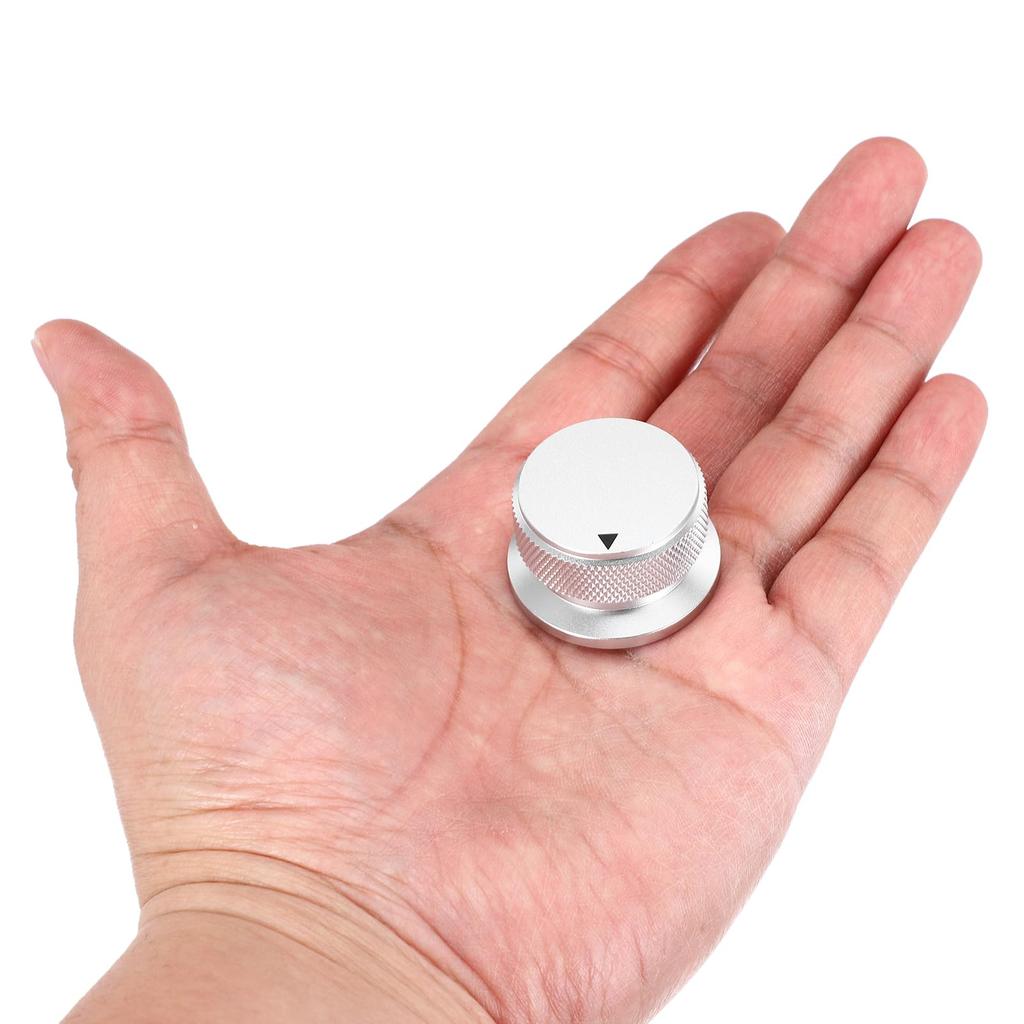 Uxcell Aluminum Potentiometer Universal Volume Tone Control Knob with Arrow Indicator for Silver 2-Piece Knob, 1/4" (6mm) Guitar, 4/5" (34x20mm)