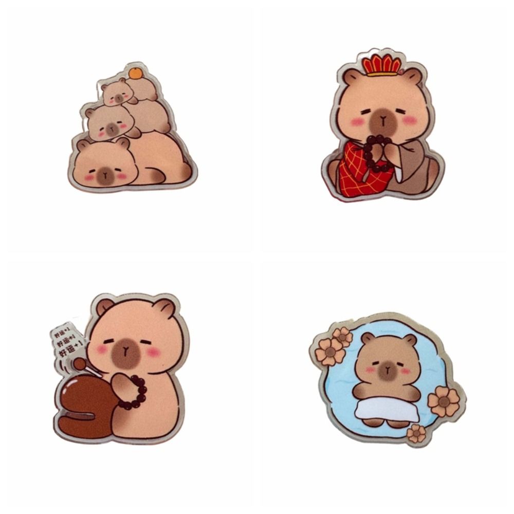 Flower Cartoon Acrylic Pin Animal Animal Badge Jewelry Capybara Brooch Backpack Decor