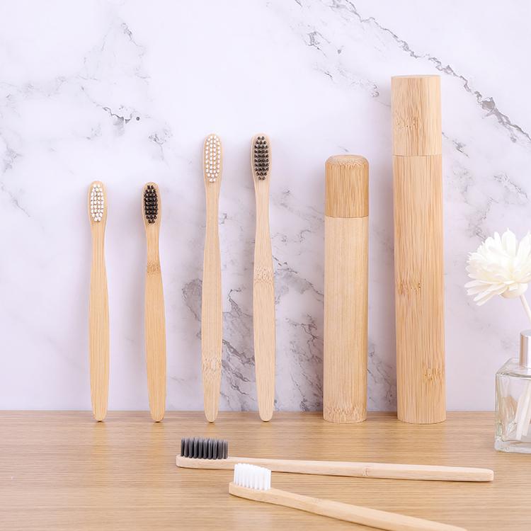 Single Pack Free Samples 100% Biodegradable Eco Friendly Cheap Flat Soft Bamboo Toothbrush Cepillo Dental Bambo Set