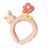 1PC Cute Rabbit Hair Bands Pink Flower Plush Hair Hoop Trend Female Headband Head Hoop Sweet Hair Bands Accessories For Women