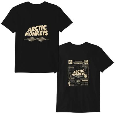 Crew Neck T - Shirt with Arctic Monkeys Sound Wave Creative - Inspired Graphic Featuring Music Art for Fans Arctic Monkeys