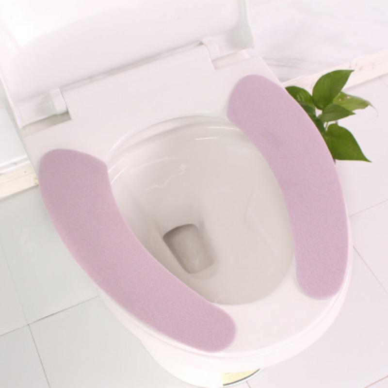 

Universal Fit Soft Fabric Toilet Seat Cover with Washable Cushioned Comfort and Sticky Pad фіолетовий