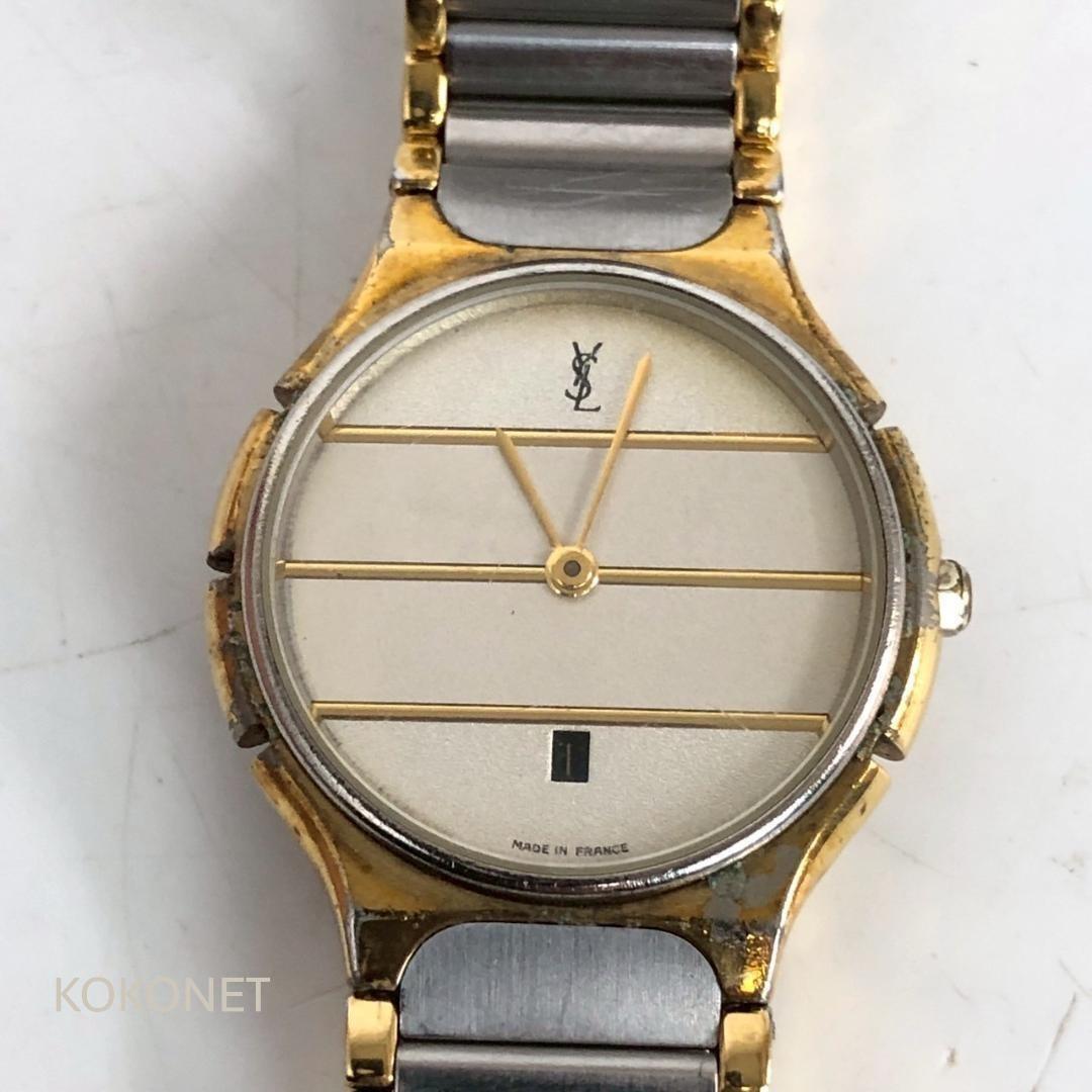 Used Yves Saint Laurent YSL Watch Women s Quartz Gold Silver Combination Brand Working Product Popular