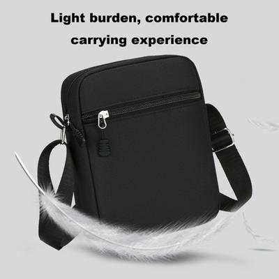 Bolsa masculina transversal com bolsos de divisão, fecho de zíper, bolsa de ombro de cor sólida, alça ajustável, mini bolsa de viagem para compras e deslocamento
