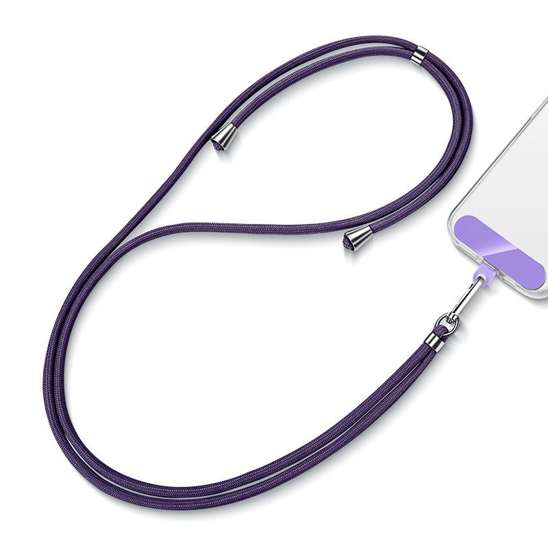 6mm Wearable Phone Lanyard: Crossbody Neck Strap with Clip, Sticker Pad, and Braided Hanging Rope.