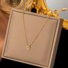 Punk Fashion Tiny CZ Circle Round Pendant For Women Gold Color Stainless Steel Choker Chain Necklace Female Jewelry Gift 2025