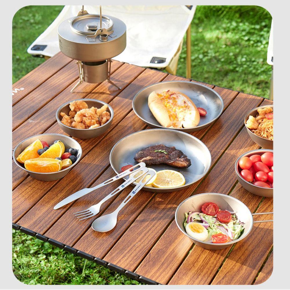 Long Handle Outdoor Camping Fork Portable Cutlery Fork New Titanium Spoon Outdoor Tool