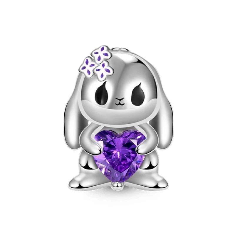 Dazzlingcopper Hollow Dangle Easter Rabbit Egg Charm Fit Original Bracelet Trinket Pandent And Elegant Jewelry Gift