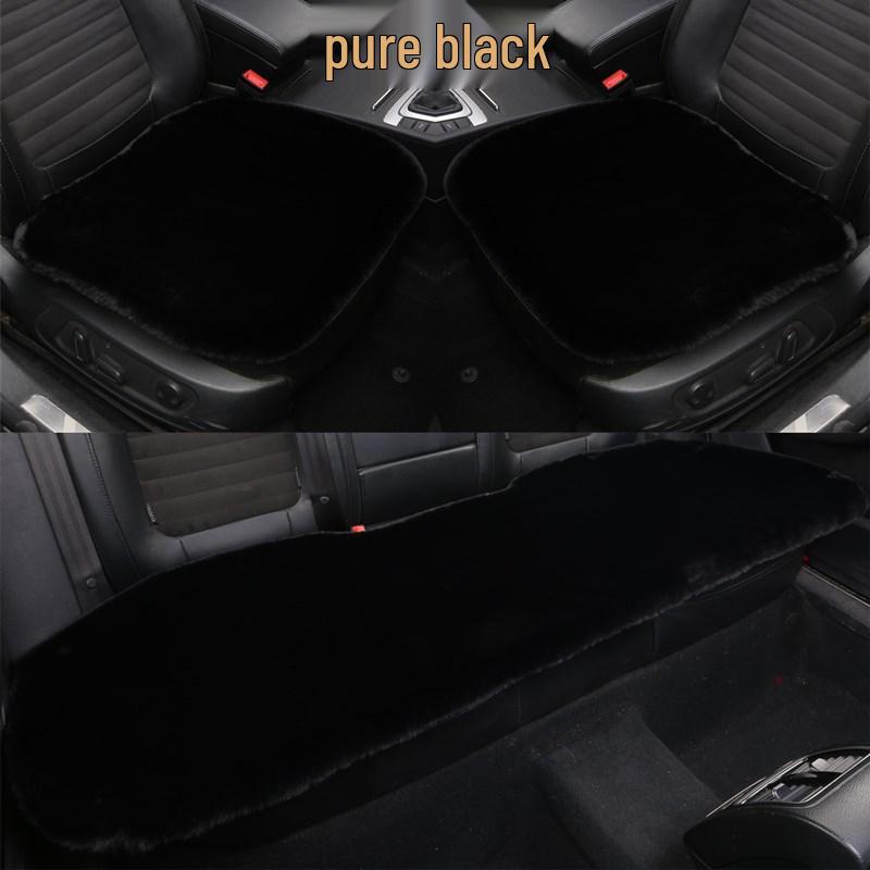 Rabbit Plush Winter Car Seat Cushion - Thick, Warm, No-Backrest, Universal Three-Piece Set