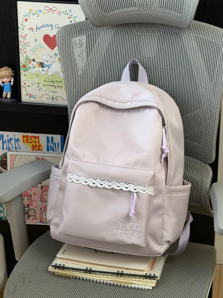 Schoolbag Korean Version Ins Fengsen High-value Middle School Student Backpack Sweet Lace Girl Heart Travel Small Backpack