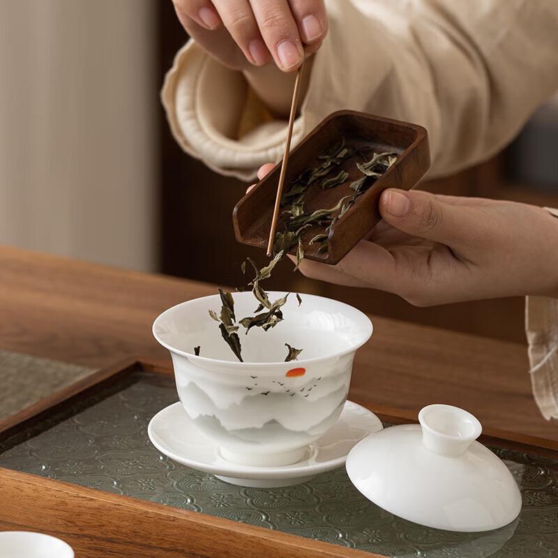 Zisha Gold-Inlaid Jade Porcelain Tea Set