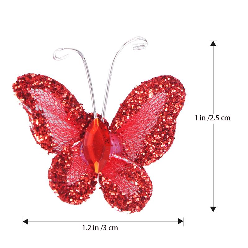 Butterflies Decorations For Tinsel Crafts Wire Butterfly Decor Butterfly Glitter Wedding Decorative Removable