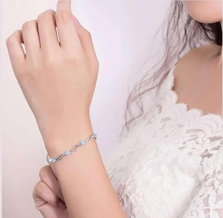Glam Up Your Look with Stylish 925 Silver-Plated Copper Bracelet for Women and Girls