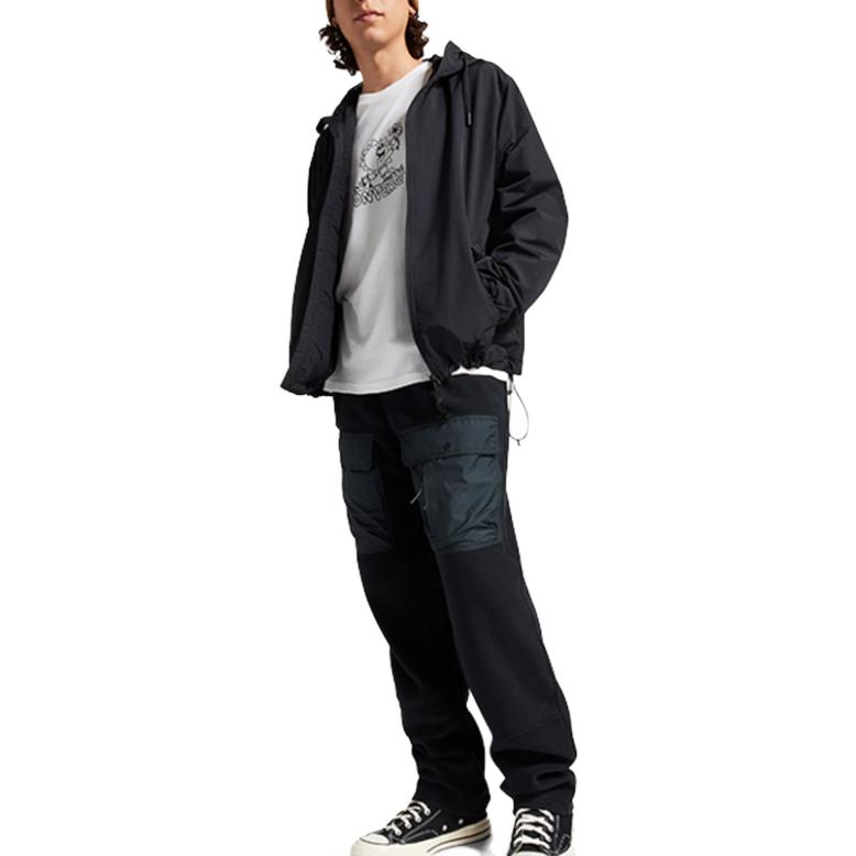 Converse Knitted Sweatpants Men's Black Moderate Straight Fit Pants 10025613-A01