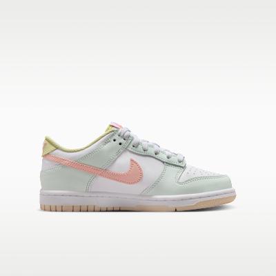 Kids' Sneakers Nike Dunk Low GS 'White Barely Green Orange Pink'