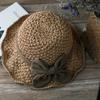 Vintage Summer Versatile Sun Hat Women's Elegant Bow Tie Straw Hat Outdoor Travel Beach Fashionable Countryside Style