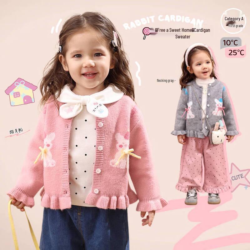 LUSON Infant Toddler Girls Winter Warm Thick Cardigan Sweater 120