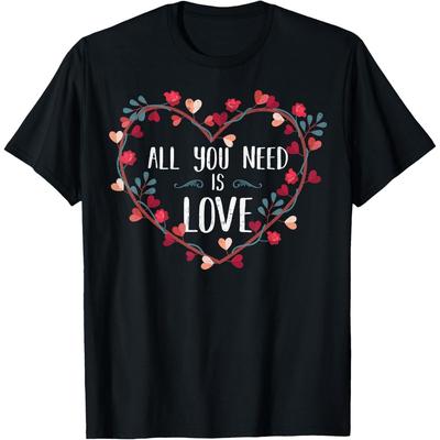 Alles, was du brauchst, ist Liebe St. Valentinstag Jungen Mädchen & Damen Baumwolle Herren T-Shirt