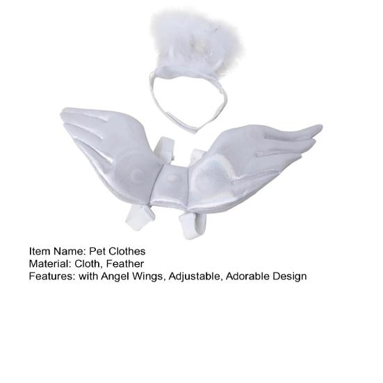 Pet Clothes Adjustable Pet Costume Set with Angel Wings Adorable for Photography Parties And Holidays