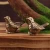 Elegant Brass Sparrow Tea Pet - Intricately Detailed Solid Brass Bird Figurine Versatile Indoor/Outdoor Decor Piece