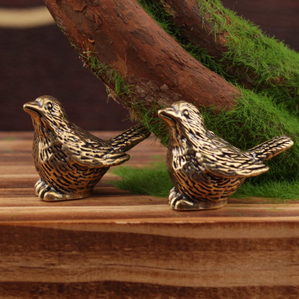 Elegant Brass Sparrow Tea Pet - Intricately Detailed Solid Brass Bird Figurine Versatile Indoor/Outdoor Decor Piece
